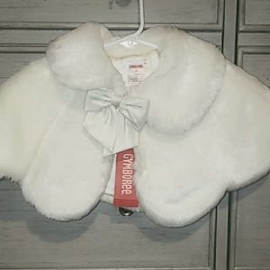 Gymboree fluffy cape with tie at neck